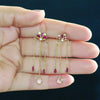 Dainty Diamond Ruby and White Sapphire Earrings