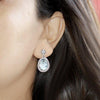 Beautiful Blue Topaz Halo Earrings