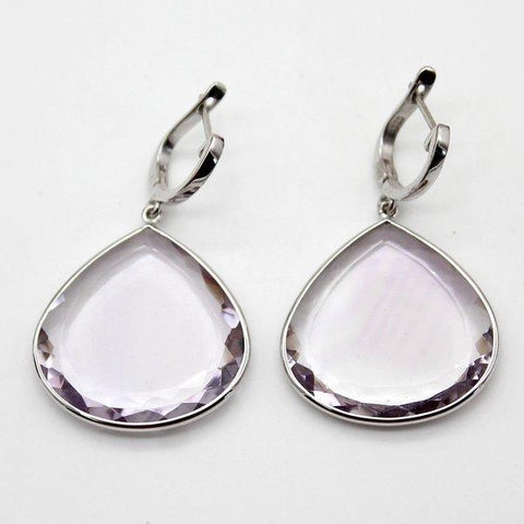 Extremely Light Amethyst Pear Shape Earrings