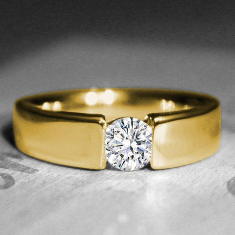 Diamond Wedding Band For Him 18 KT Solid Yellow Gold