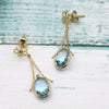 Blue Topaz and Diamond Dangling Earrings