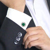 Natural Green Onyx CZ Men's Cufflink