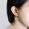 Green Quartz Bezel Set Drop Earrings