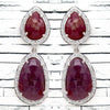 Natural Ruby & CZ Halo Fine Earrings