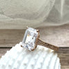 Exquisite 3.75 Ct Emerald Cut Moissanite Ring| 14K Solid Rose Gold