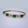 Emerald and Diamond Dainty Bracelet in 14KT Yellow Gold